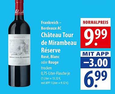 Château Tour de Mirambeau Réserve - Bordeaux AC, 0,75 Liter, Rosé, Blanc oder Rouge