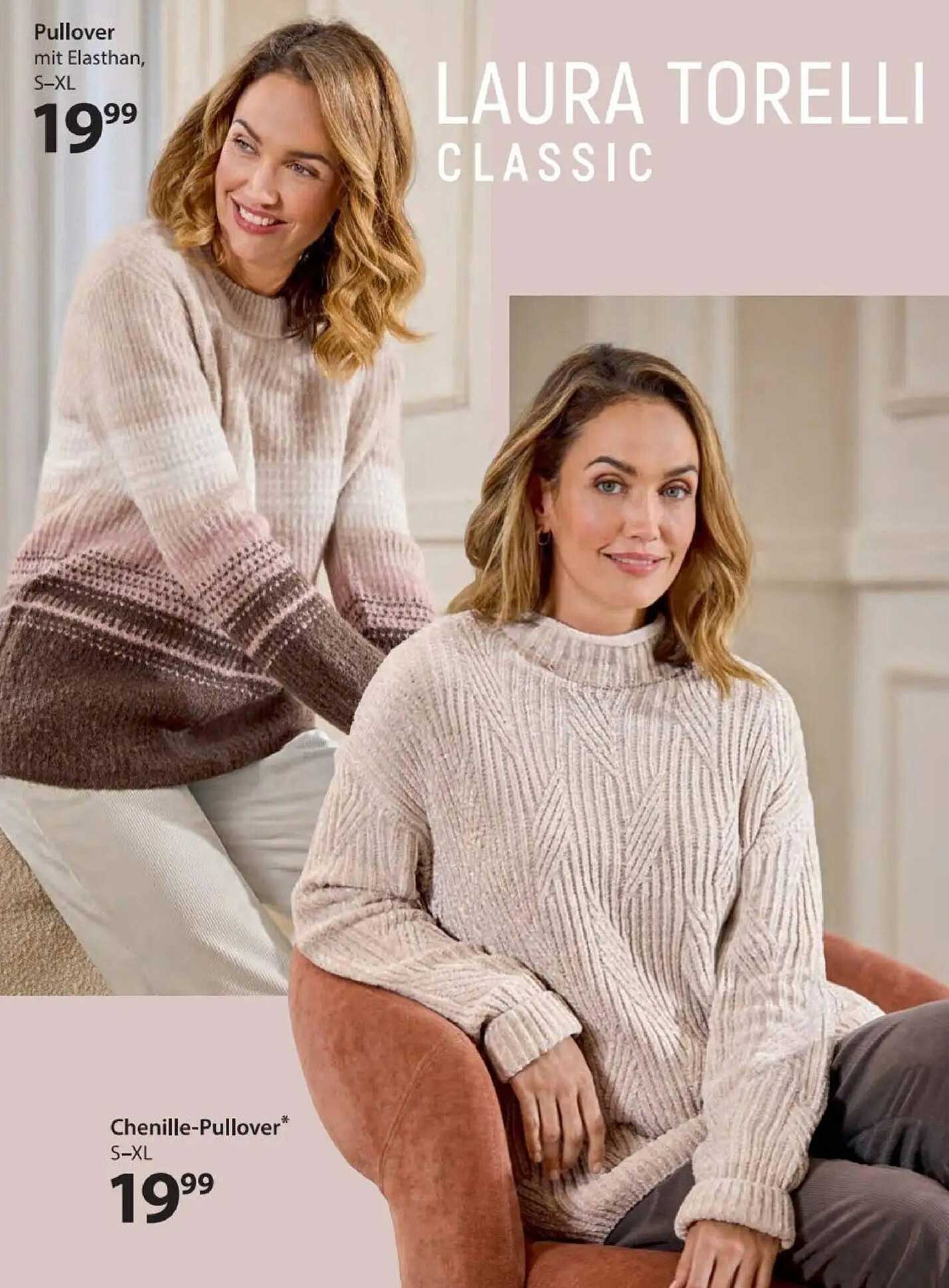 Chenille-Pullover von Laura Torelli, S–XL zum Sonderpreis