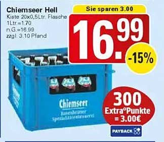 Chiemeer Hell Kiste 20x0,5L Flasche