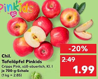 Chil. Tafeläpfel Pinkids - Cripps Pink, süß-sauerlich, Kl. I je 700-g-Schale
