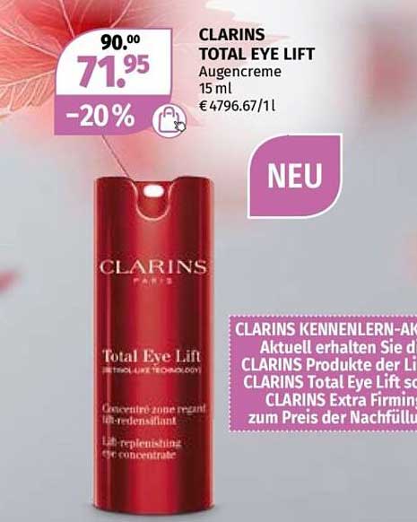 CLARINS TOTAL EYE LIFT Augencreme 15 ml