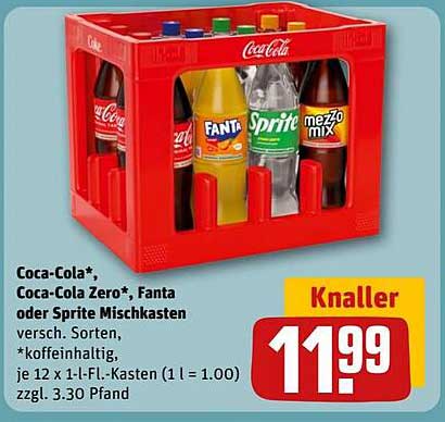 Coca-Cola*, Coca-Cola Zero*, Fanta oder Sprite Mischkasten