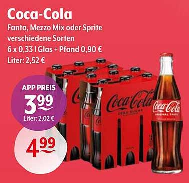 Coca-Cola Fanta, Mezzo Mix oder Sprite 6 x 0,33 l
