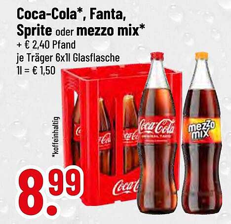 Coca-Cola*, Fanta, Sprite oder mezzo mix* im 6er-Träger