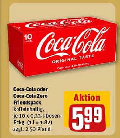 Coca-Cola oder Coca-Cola Zero Friendspack - Aktionspreis!