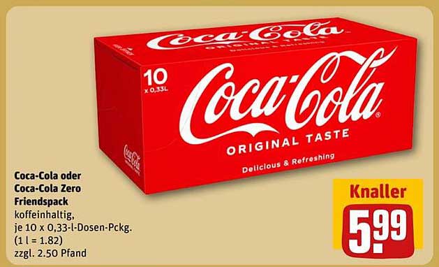 Coca-Cola oder Coca-Cola Zero Friendspack