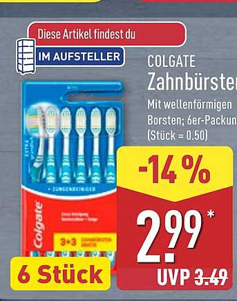 Colgate Zahnbürsten mit wellenförmigen Borsten, 6er-Pack