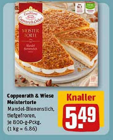Coppenrath & Wiese Meistertorte Mandel-Bienenstich, tiefgefroren, je 800-g-Pckg.
