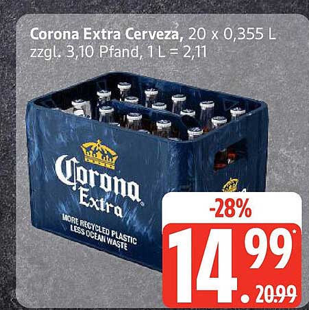 Corona Extra Cerveza, 20 x 0,355 L