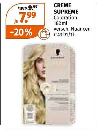 CREME SUPREME Coloration 182 ml - 20% Rabatt!