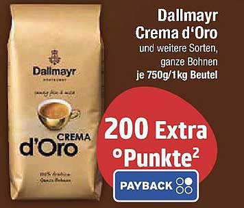 Dallmayr Crema d'Oro und weitere Sorten, ganze Bohnen je 750g/1kg Beutel
