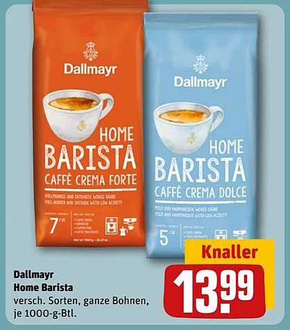 Dallmayr Home Barista Caffè Crema Forte und Dolce – 1000-g-Btl.