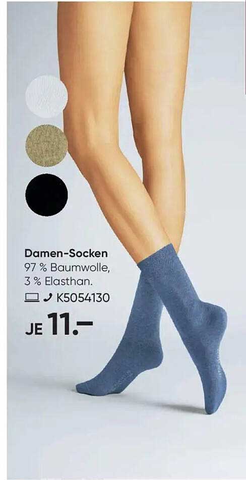 Damen-Socken (97 % Baumwolle, 3 % Elasthan)