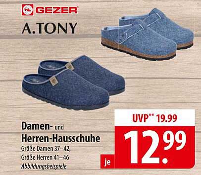 Damen- und Herren-Hausschuhe A.TONY von GEZER