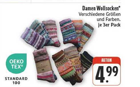 Damen Wollsocken* Verschiedene Größen und Farben. je 3er Pack