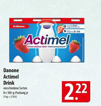 Danone Actimel Drink 8 x 100-g-Packung