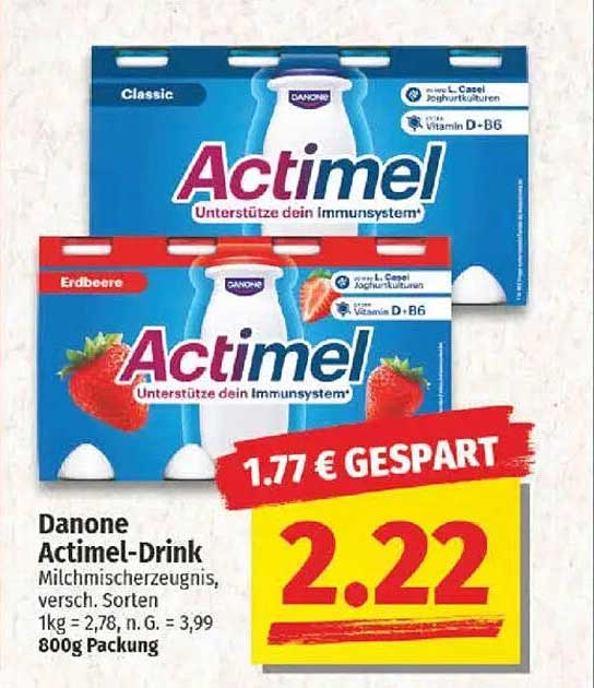 Danone Actimel-Drink 800g - Nur 2,22 €!