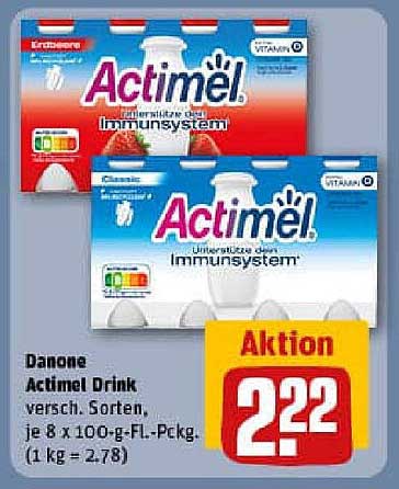Danone Actimel Drink, verschiedene Sorten, 8 x 100 g FL-Pkg.