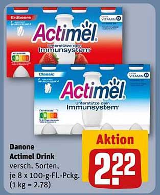Danone Actimel Drink, verschiedene Sorten