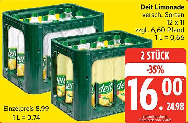 Deit Limonade 12 x 1L - Verschiedene Sorten