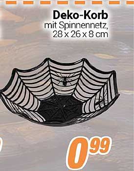 Deko-Korb mit Spinnennetz, 28 x 26 x 8 cm