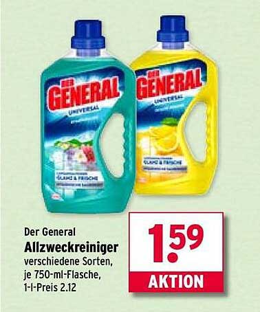 Der General Allzweckreiniger verschiedene Sorten, je 750-ml-Flasche