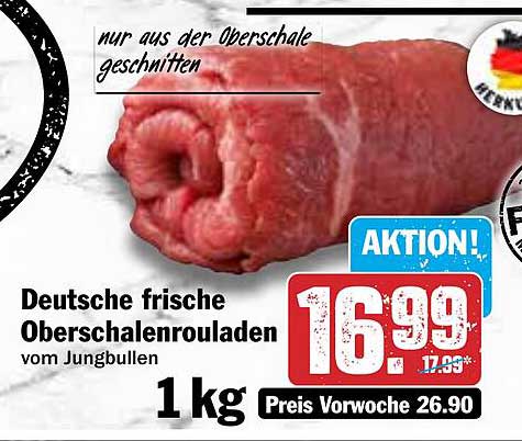 Deutsche frische Oberschalenrouladen vom Jungbullen