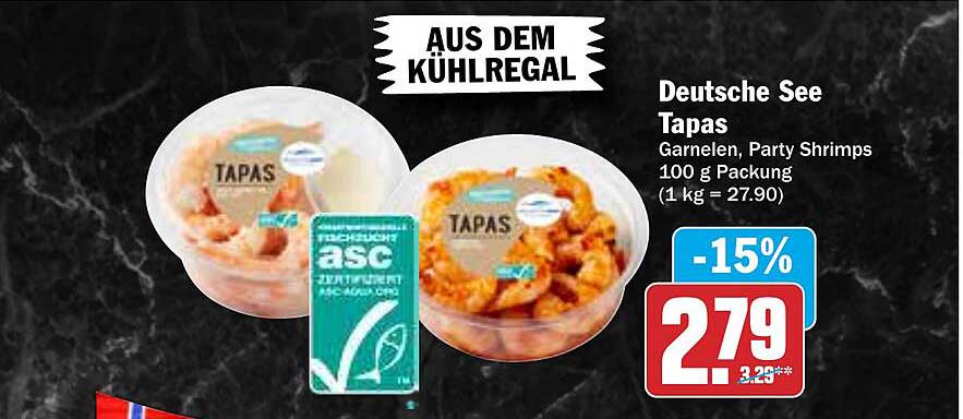 Deutsche See Tapas Garnelen, Party Shrimps 100 g Packung