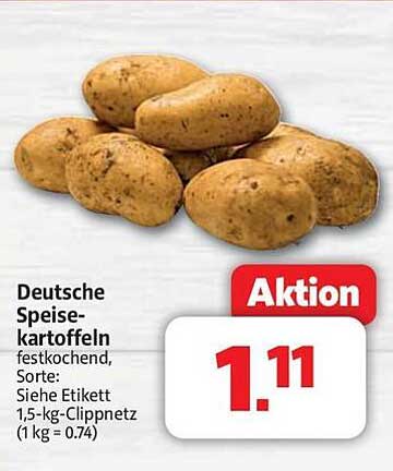 Deutsche Speisekartoffeln festkochend - 1,5-kg-Clippnetz