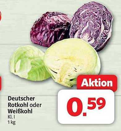 Deutscher Rotkohl oder Weißkohl - Cl. I 1 kg