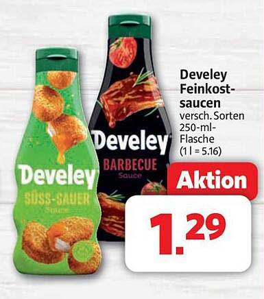 Develey Feinkostsaucen 250 ml - SÜSS-SAUR und BARBECUE