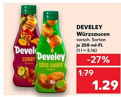 DEVELEY Würzsaucen - Verschiedene Sorten 250-ml-Fl.