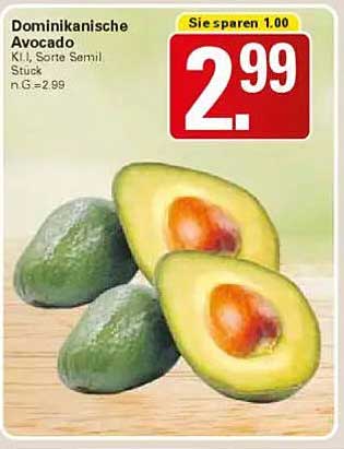 Dominikanische Avocado K.I. Sorte Semil Stück
