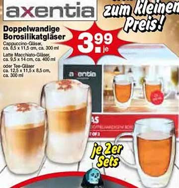 Doppelwandige Borosilikatgläser von Axentia