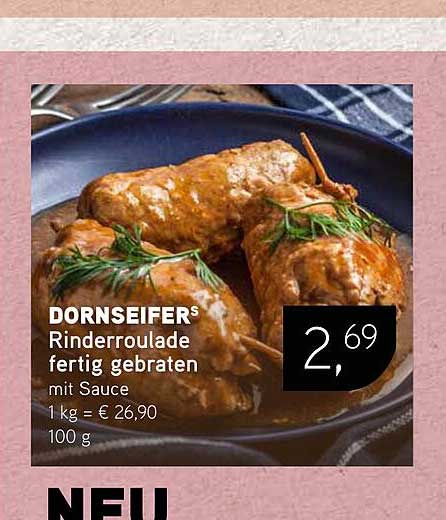 DORNSEIFERS Rinderroulade fertig gebraten mit Sauce