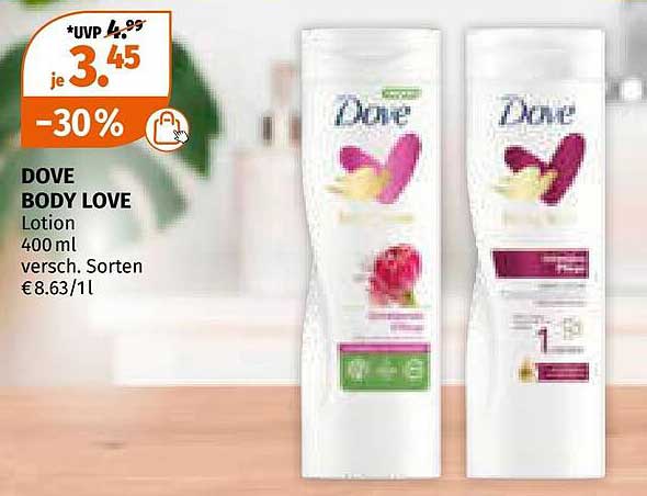 DOVE BODY LOVE Lotion 400 ml - Verschiedene Sorten