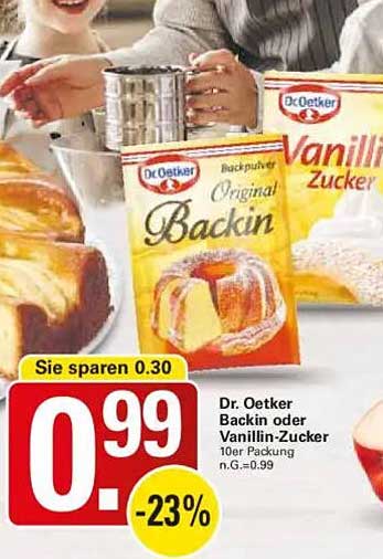 Dr. Oetker Backin oder Vanillin-Zucker 10er Packung