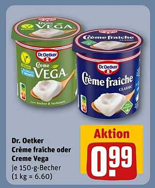Dr. Oetker Crème fraîche oder Crème Vega, je 150-g-Becher