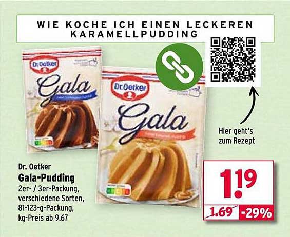 Dr. Oetker Gala-Pudding 2er- / 3er-Packung, verschiedene Sorten