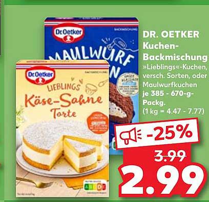 DR. OETKER Kuchen-Backmischung »Lieblings«-Kuchen, verschieden