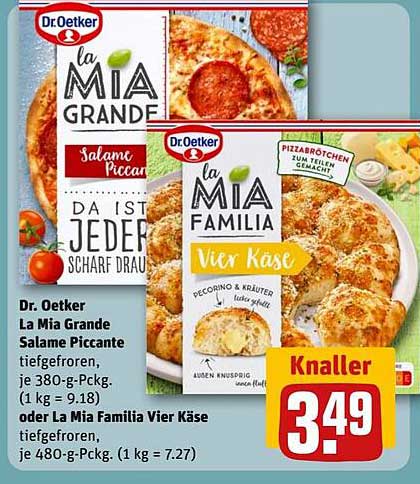 Dr. Oetker La Mia Grande Salame Piccante oder La Mia Familia Vier Käse