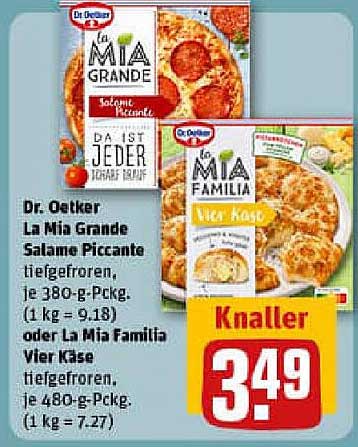 Dr. Oetker La Mia Grande Salame Piccante oder La Mia Familia Vier Käse