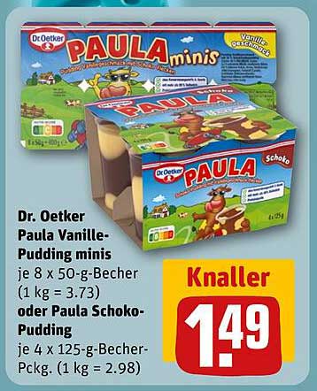 Dr. Oetker Paula Vanille-Pudding minis und Paula Schoko-Pudding