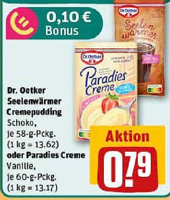 Dr. Oetker Seelenwärmer Cremepudding Schoko oder Paradies Creme Vanille