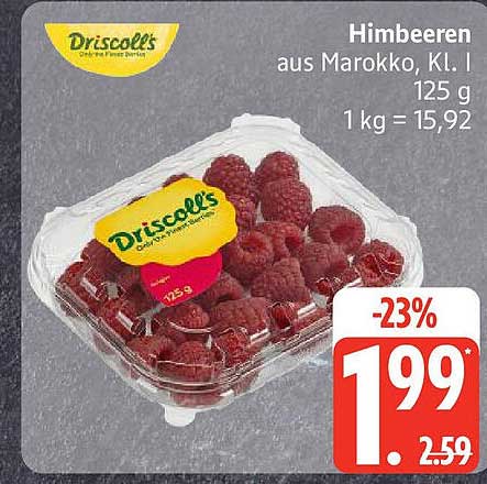 Driscoll's Himbeeren aus Marokko, KL. I, 125 g