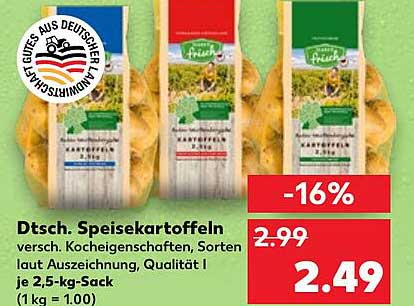 Dtsch. Speisekartoffeln 2,5-kg-Sack
