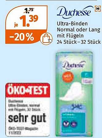 Duchesse Ultra-Binden Normal oder Lang mit Flügeln 24 Stück – 32 Stück
