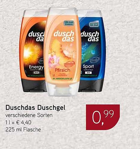 Duscht das Duschgel verschiedene Sorten 225 ml Flasche