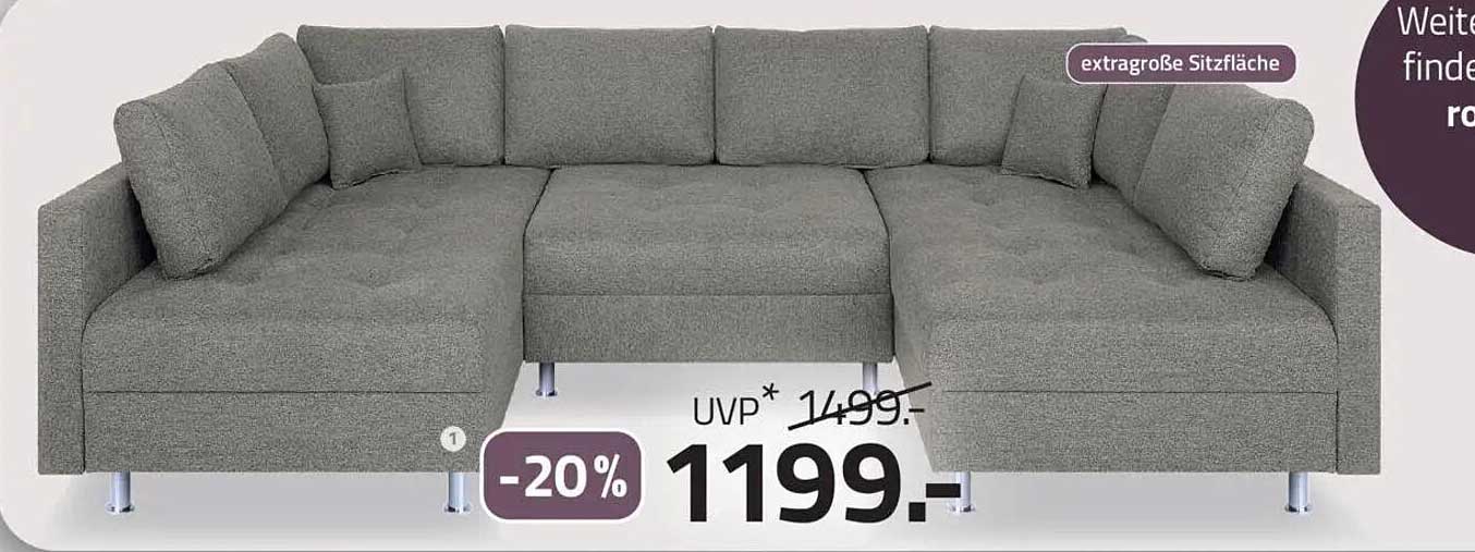 Ecksofa mit extragrößer Sitzfläche