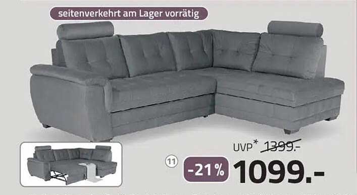 Ecksofa mit Schlaffunktion und Bettkasten